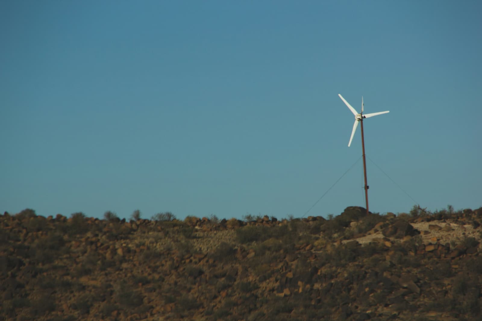 Wind turbines on open land